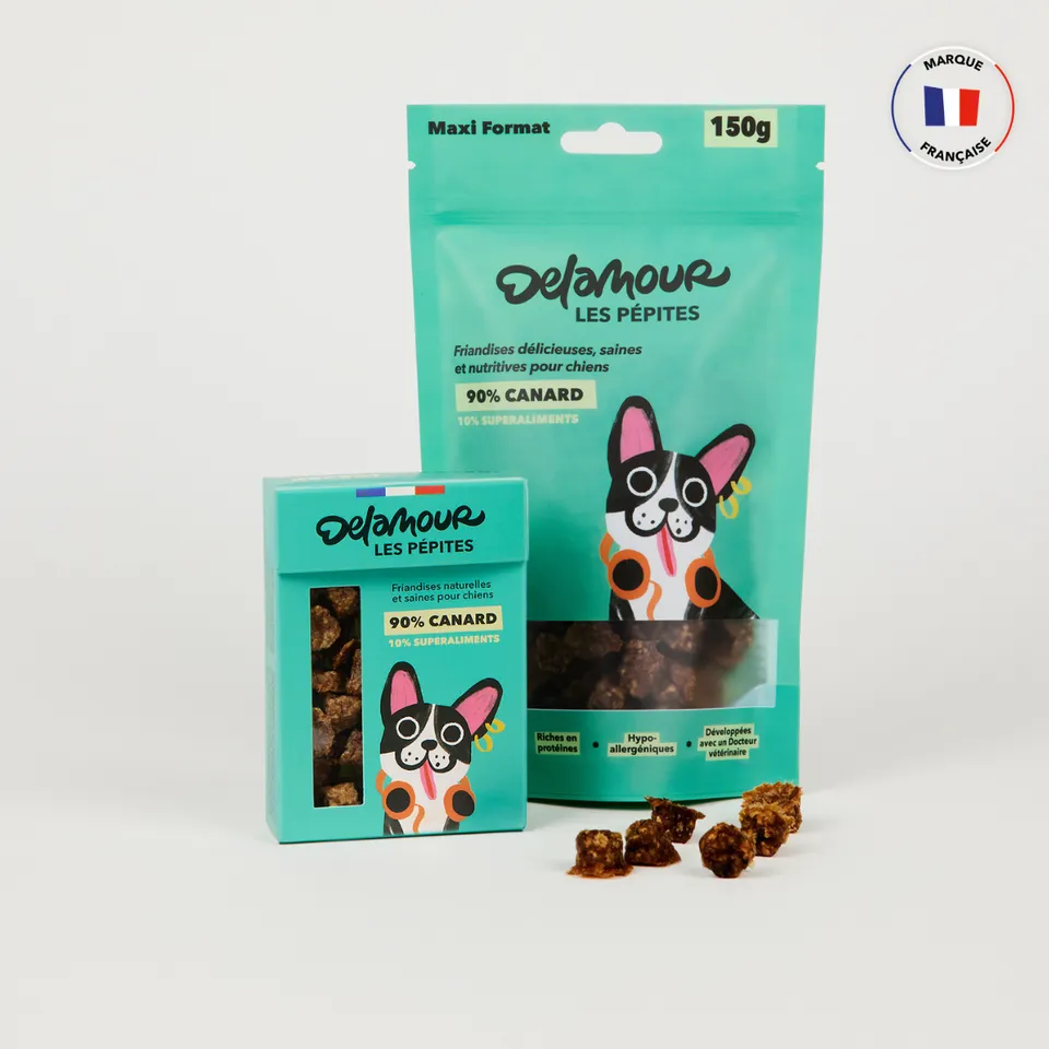delamour-les-p-pites-friandise-chien-canard-90-nomade-75g image 1