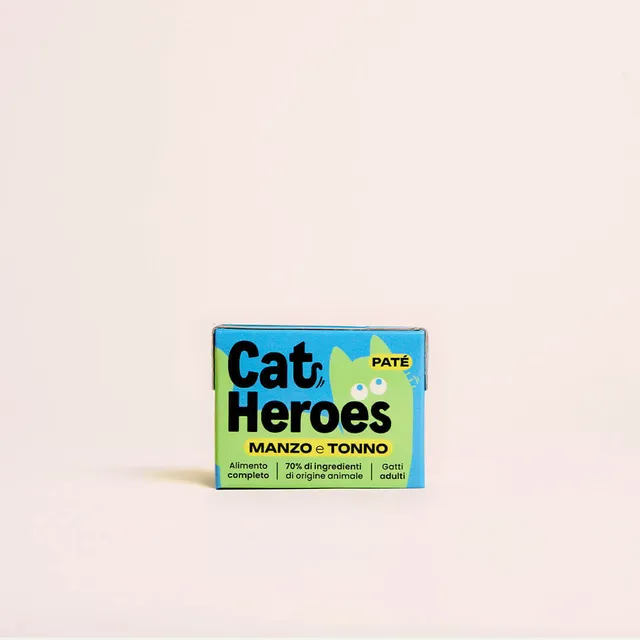 cat-heroes-manzo-e-tonno-p-t-e-chat-boeuf-thon-95g-6-sachets image 1