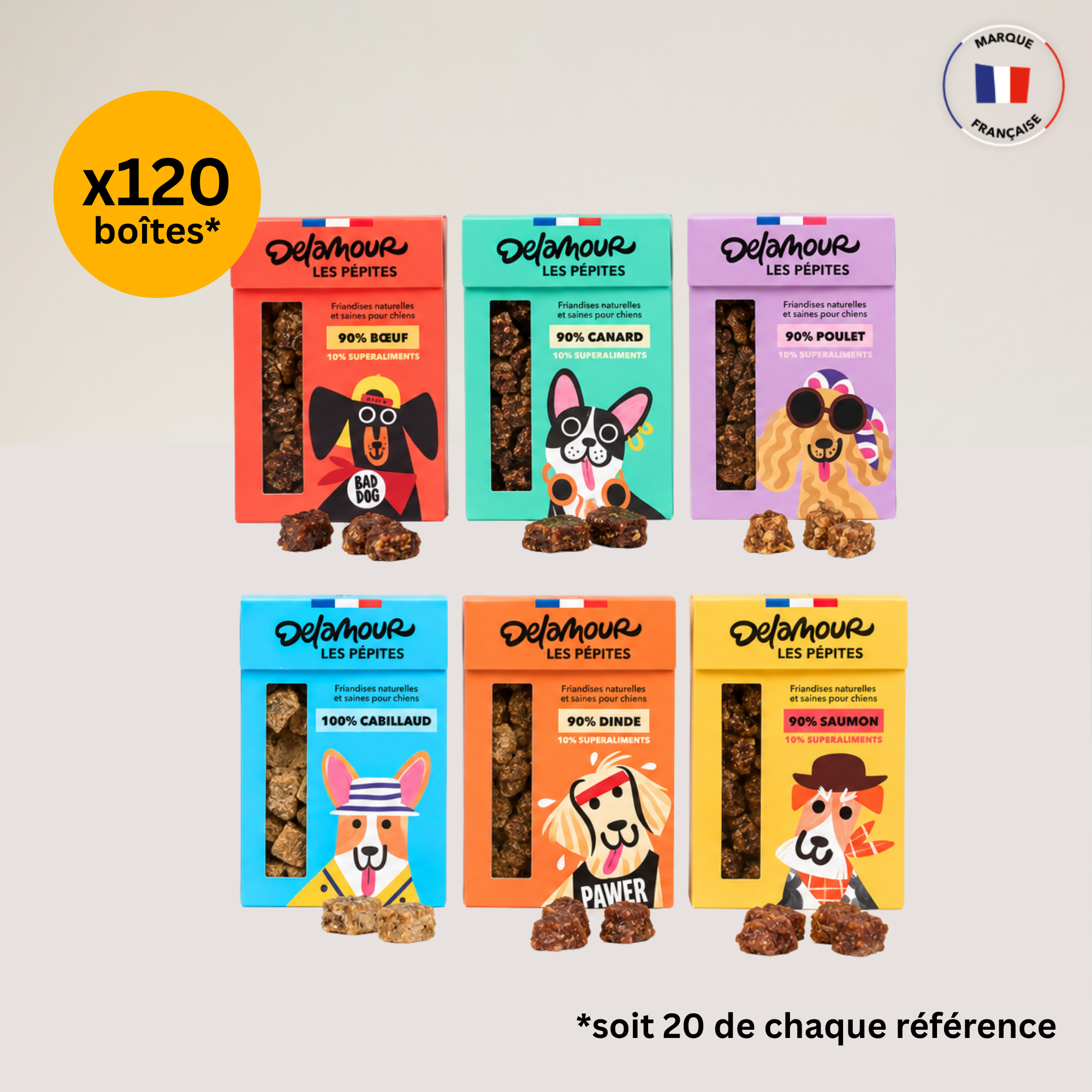 delamour-les-p-pites-mix-friandise-chien-120-bo-tes-nomades image 1