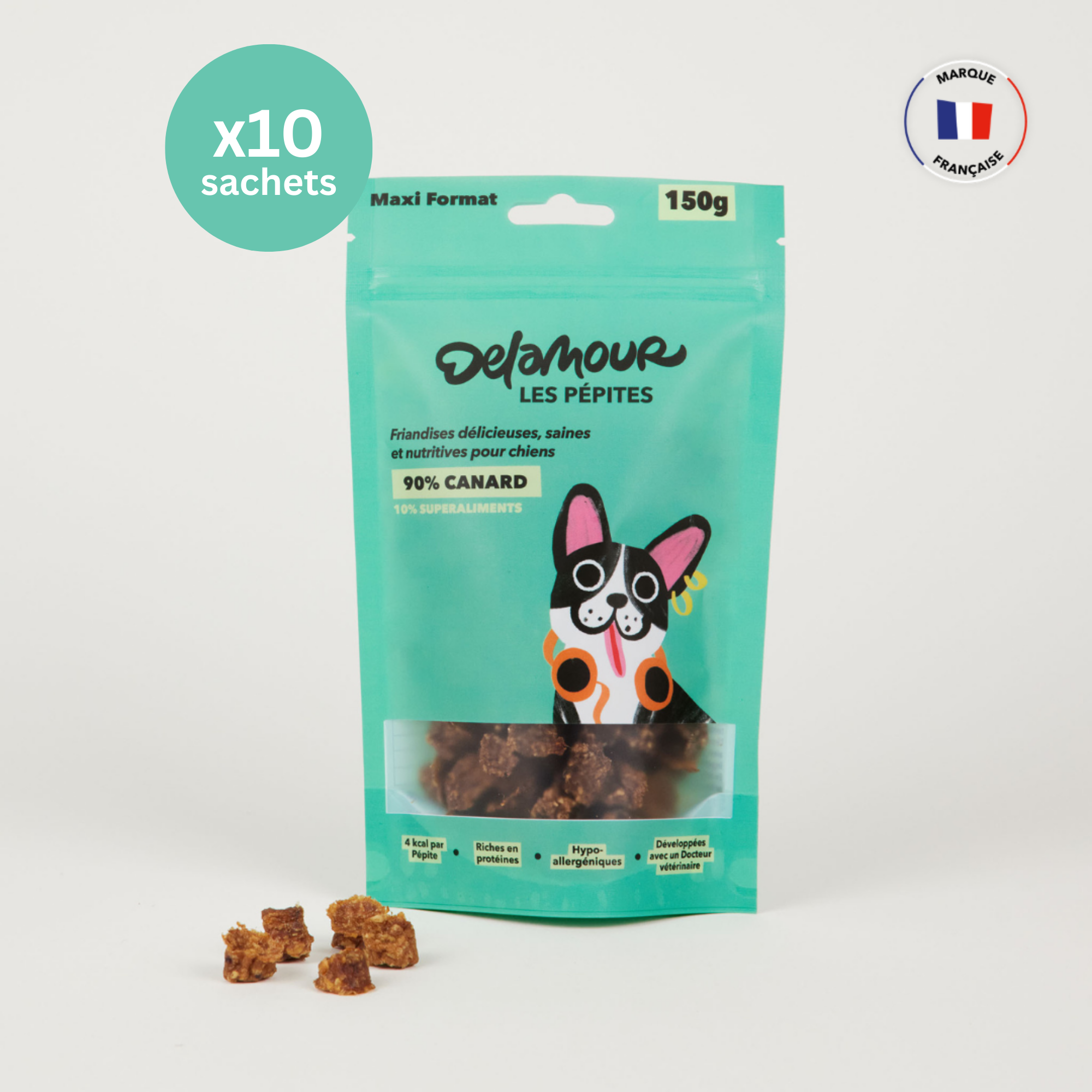 delamour-les-p-pites-friandises-canard-recharge-10-sachets-prot-ines image 2