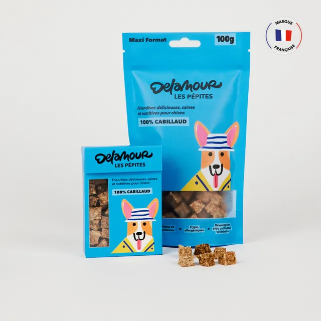 delamour-les-p-pites-cabillaud-friandise-chien-nomade-50g image 1