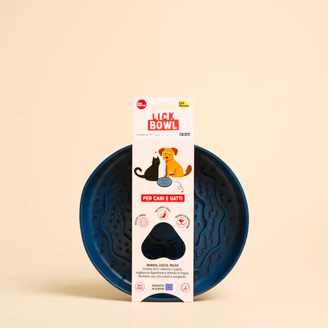 dog-heroes-lick-bowl-gamelle-lente-chien-bleu-19-cm-anti-glouton image 1