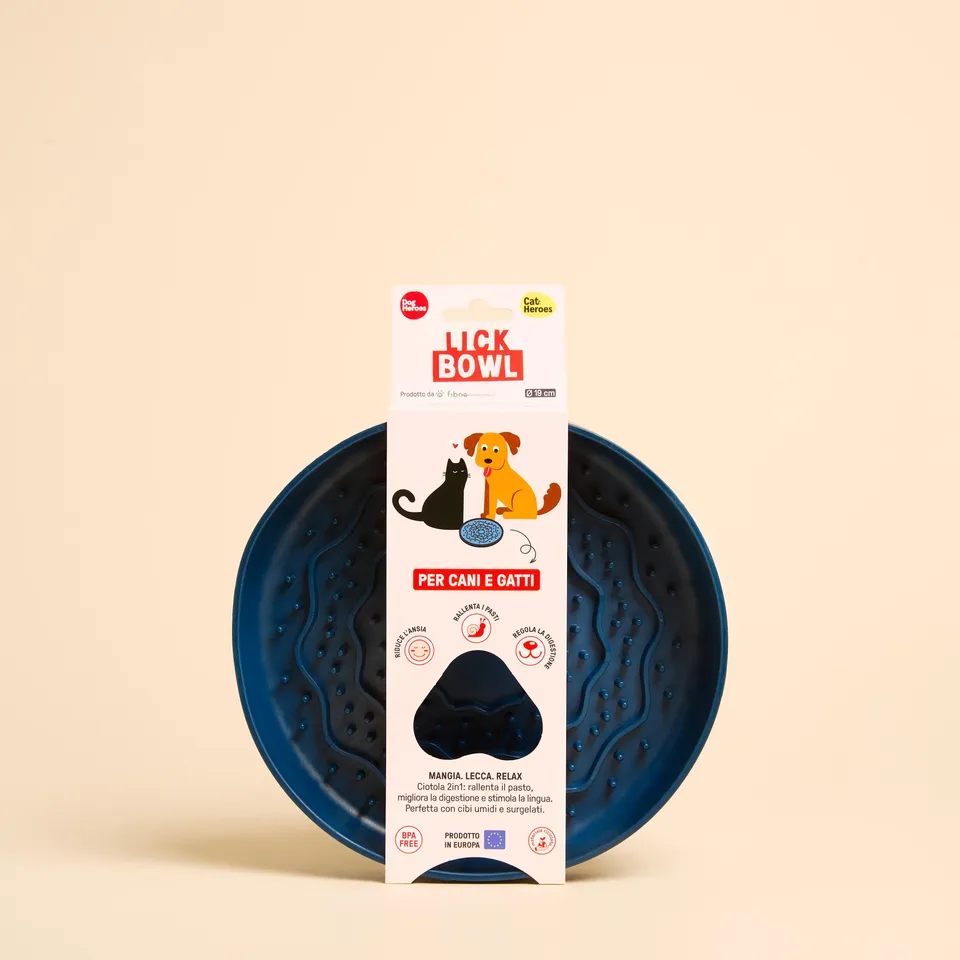 dog-heroes-lick-bowl-gamelle-lente-chien-bleu-19-cm-anti-glouton image 1