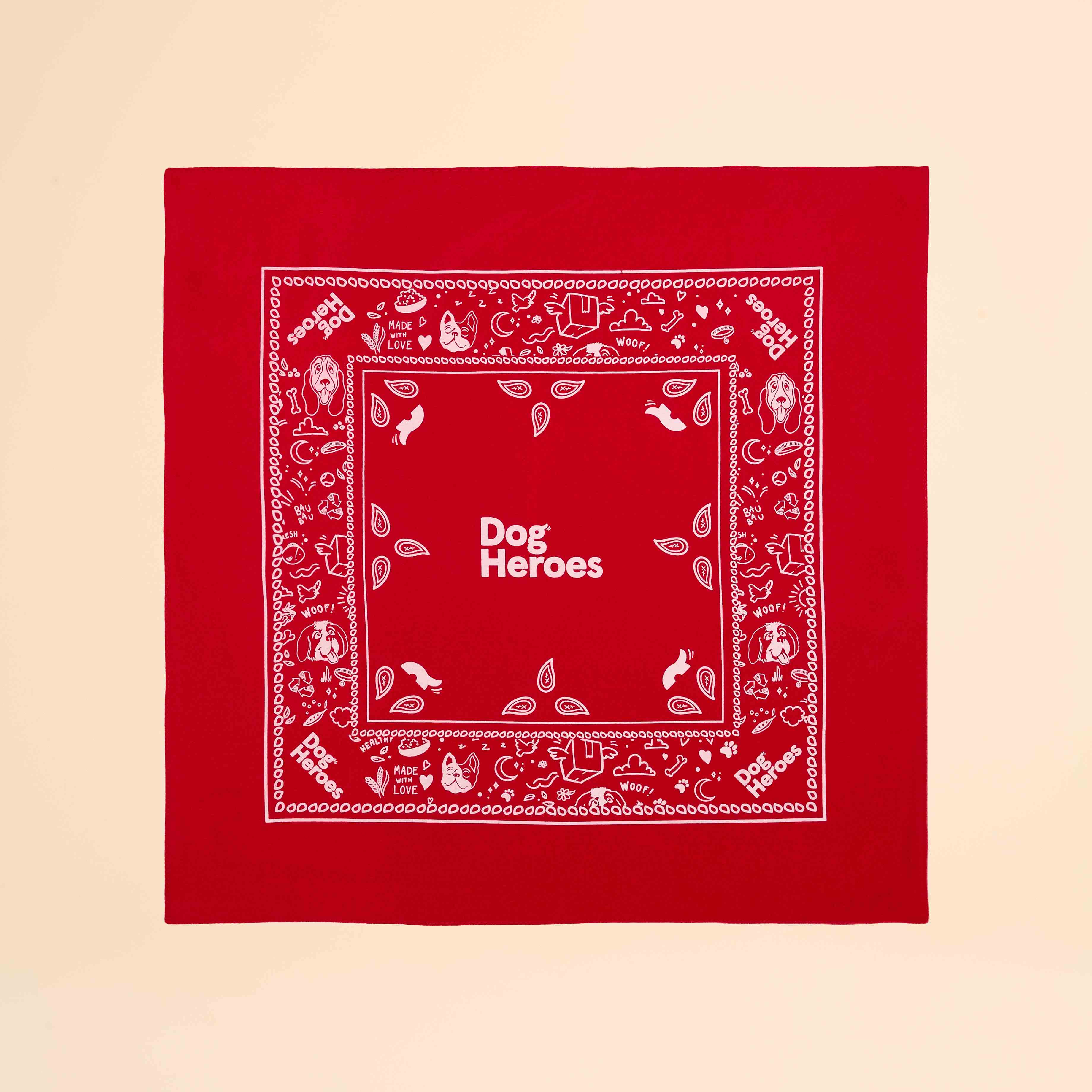 dog-heroes-bandana-foulard-chien-rouge-polyester-54-5cm image 1