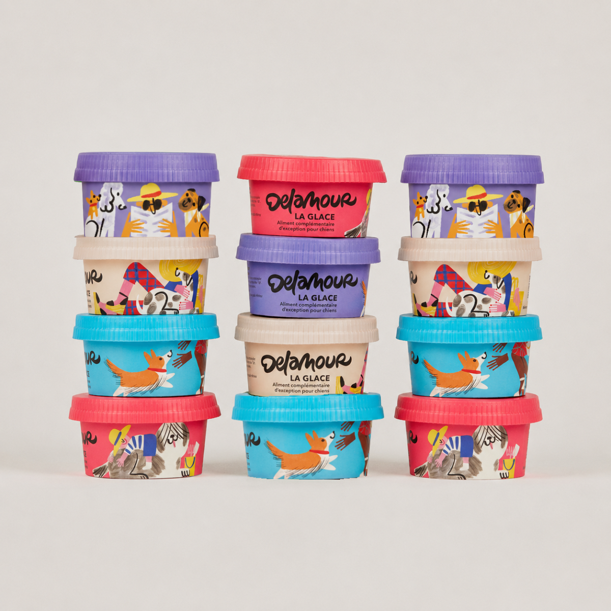 delamour-la-glace-coffret-d-couverte-glace-chien-12-pots-assortiment image 1