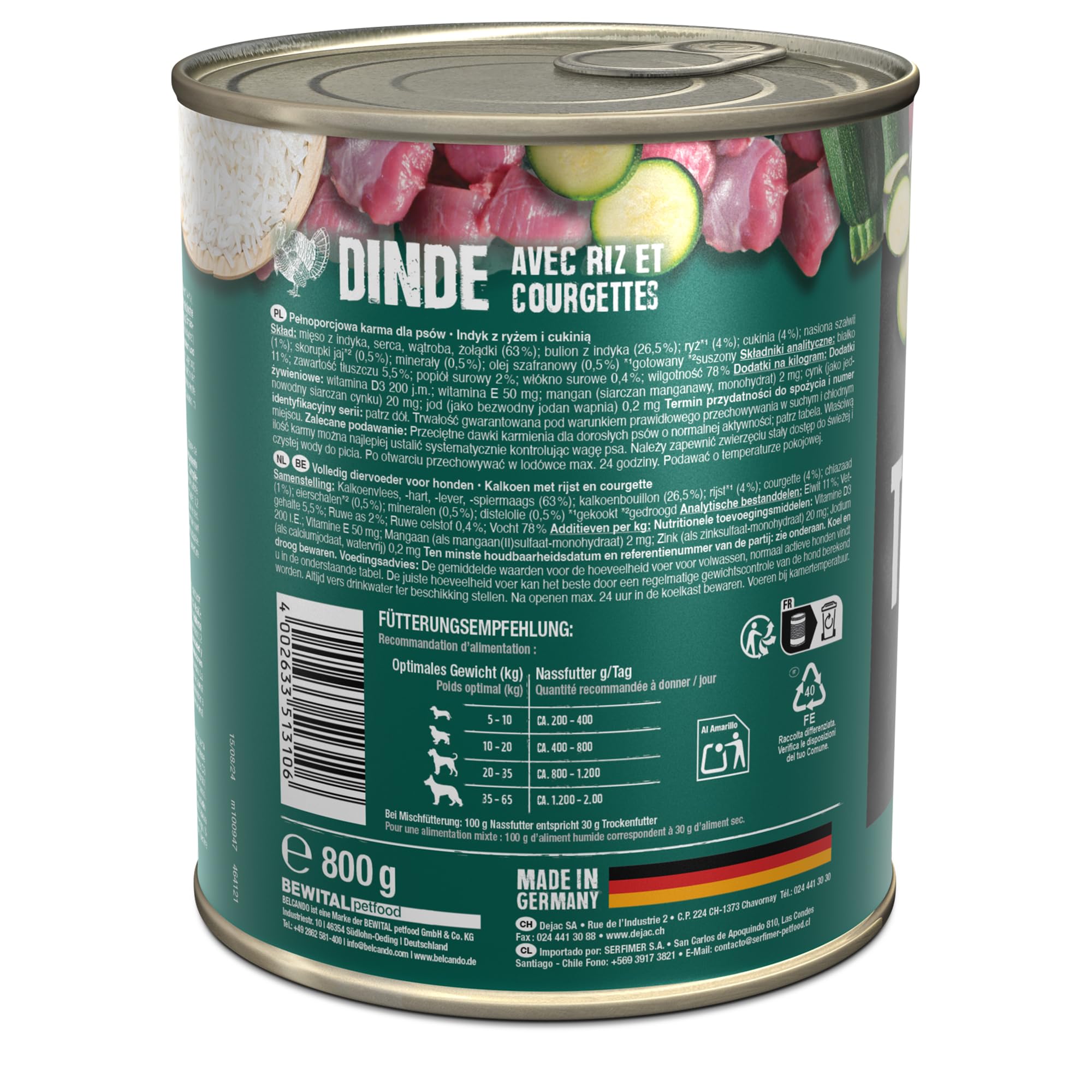 belcando-quality-selection-dinde-riz-courgette-p-t-e-chien-6x800g image 3