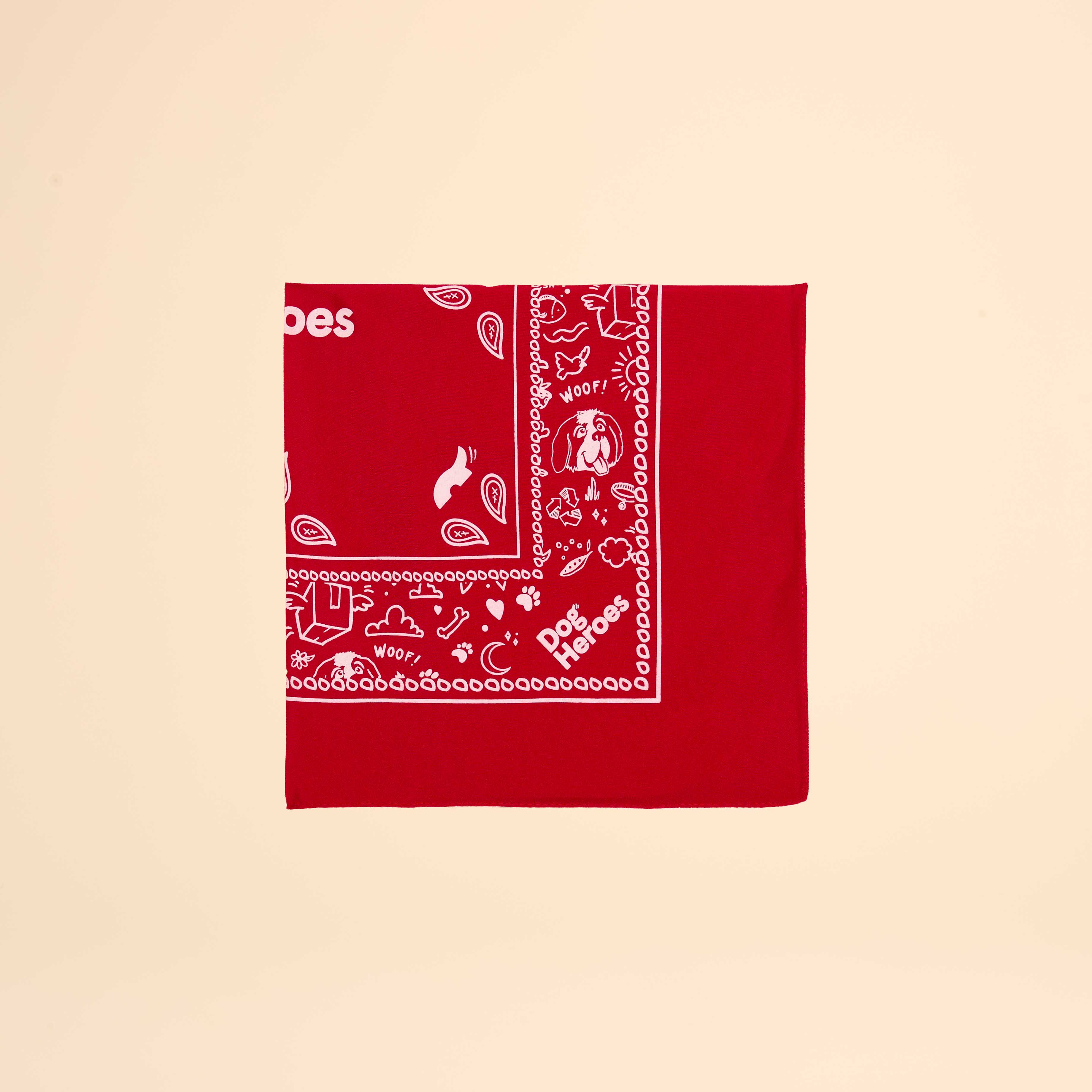 dog-heroes-bandana-foulard-chien-rouge-polyester-54-5cm image 2