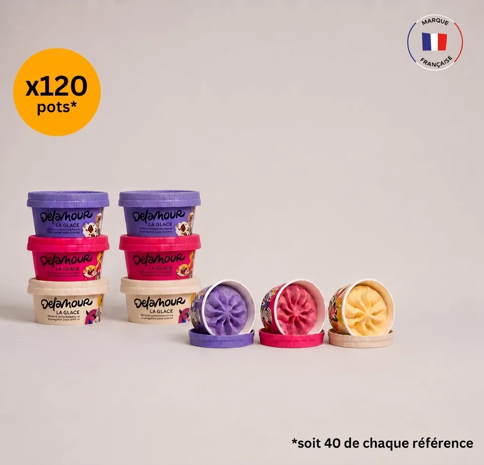 delamour-la-glace-glace-chien-pack-mix-120-pots-framboise-myrtille image 1