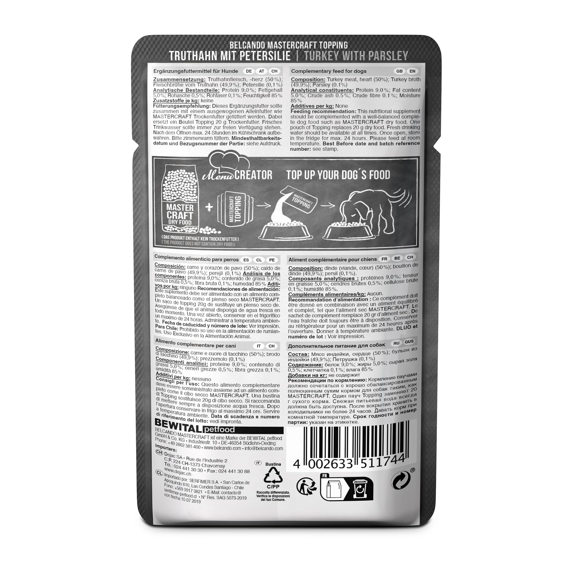 belcando-mastercraft-toppings-dinde-compl-ment-chien-12x100g image 3